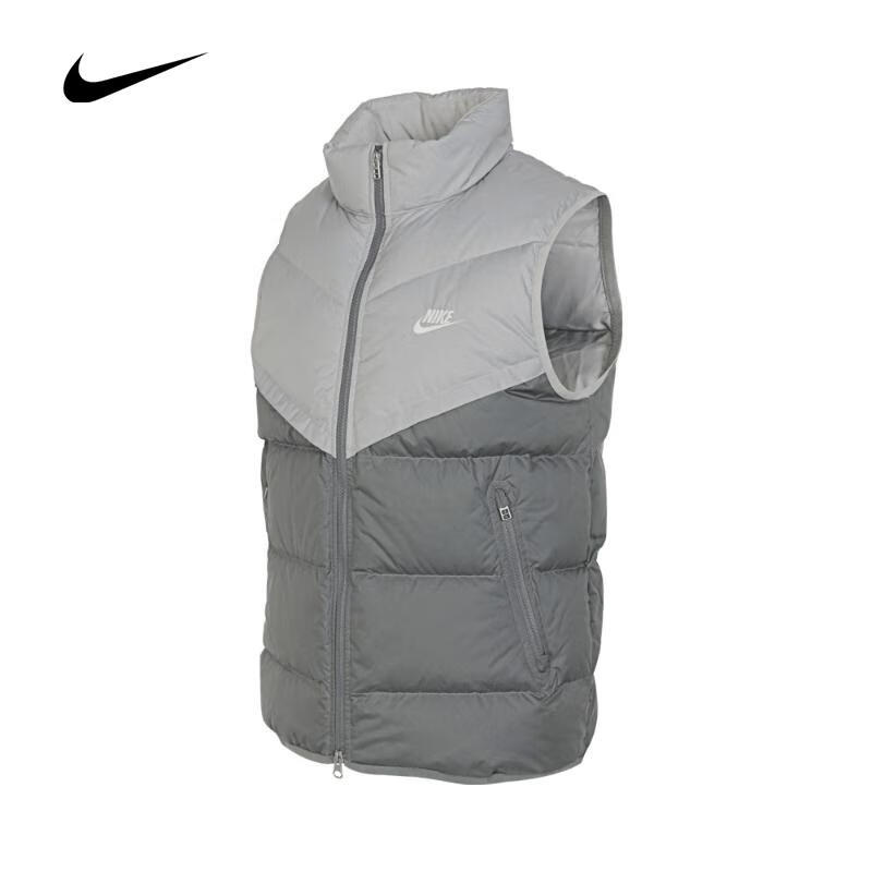 Nike/耐克【专属】男女同款灰色拼接羽绒马甲 FB8184-077 