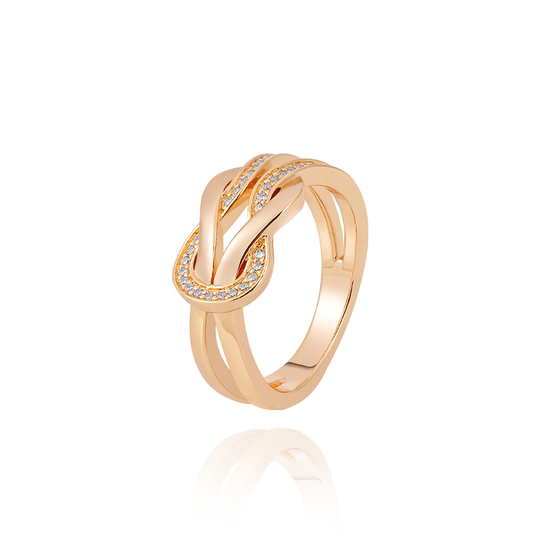 合金戒指 【 有米系列】发财扣戒指镶嵌轻奢个性时尚排戒手工小众