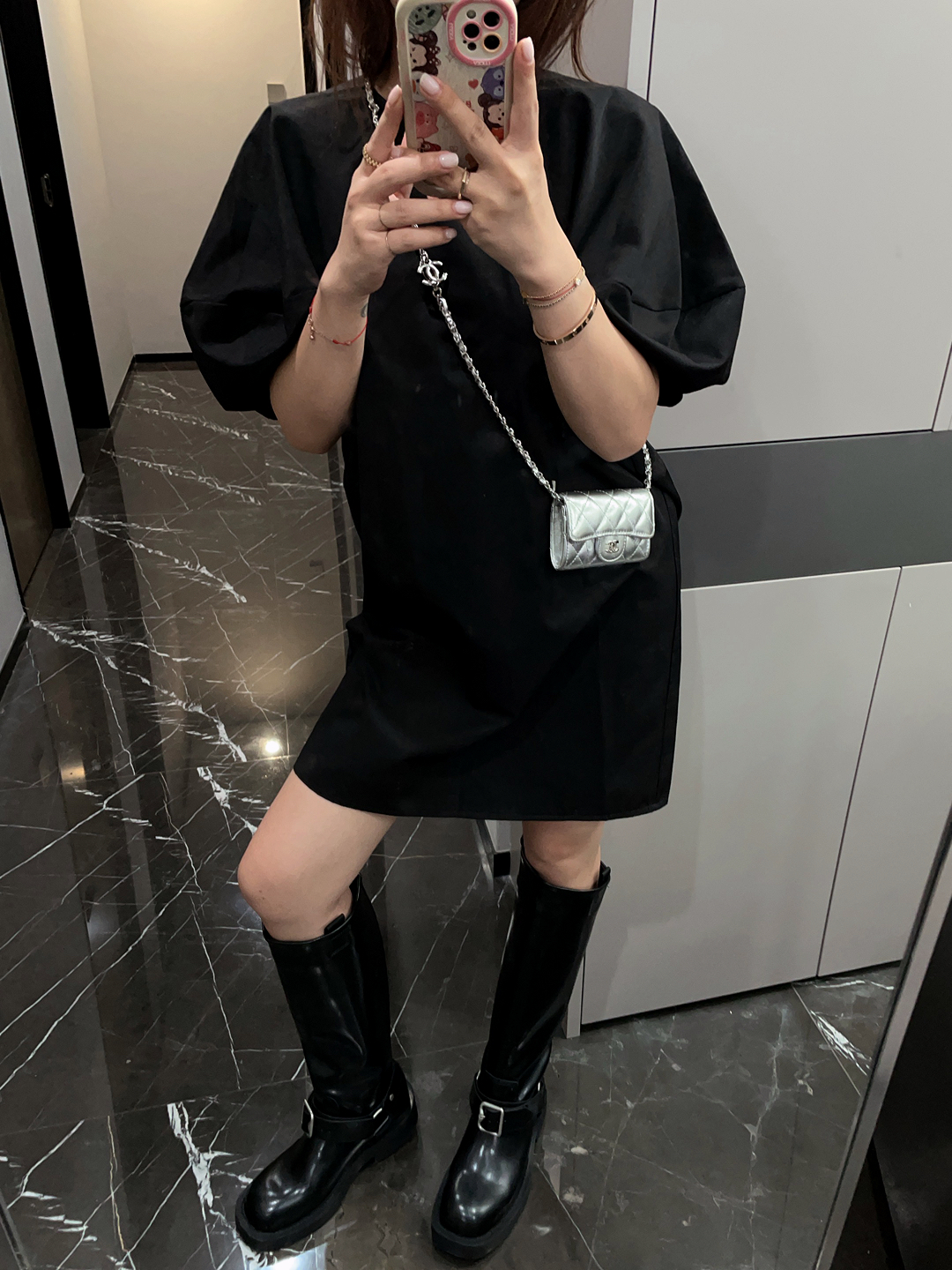 复古法式优雅泡泡袖！宽松连衣裙T恤裙子