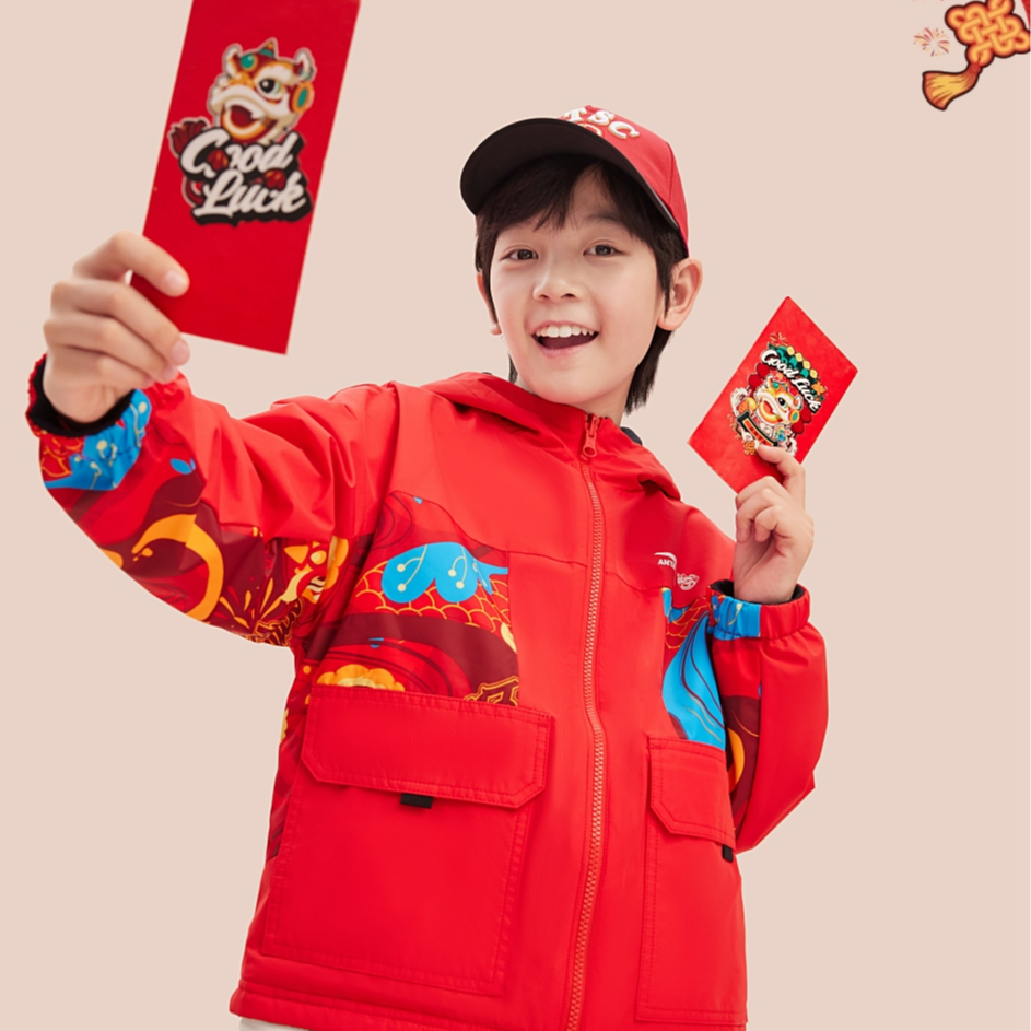 anta kids/安踏儿童【好事发生】双面穿简约三防男童加绒外套上衣