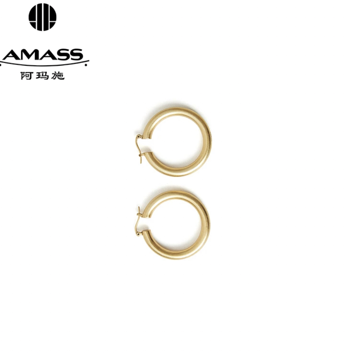 合金耳饰 【阿玛施/AMASS】5900554时尚古法复古金属大圆圈耳环