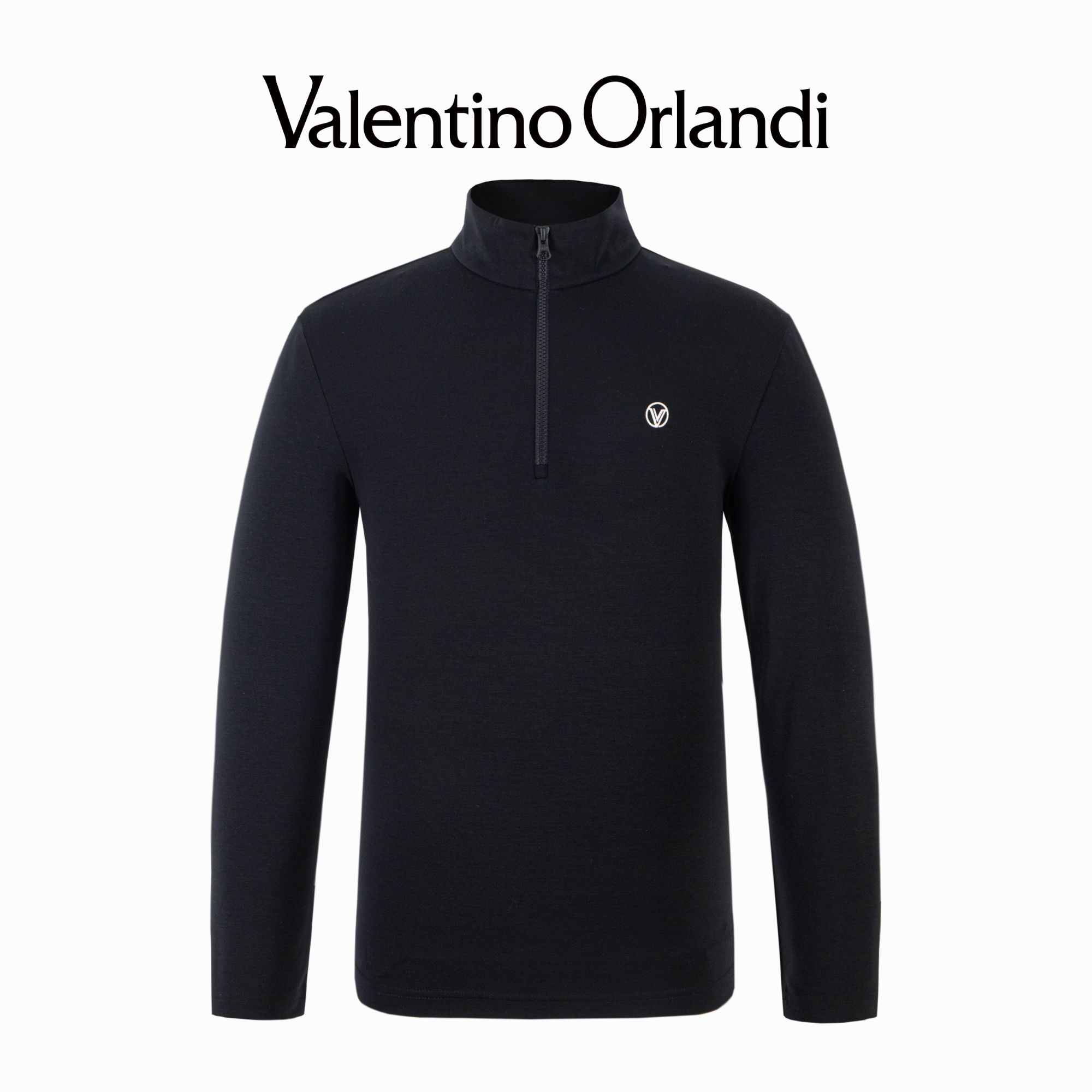 Valentino orlandi男士秋冬A版时尚百搭保暖半高领拉链套头卫衣