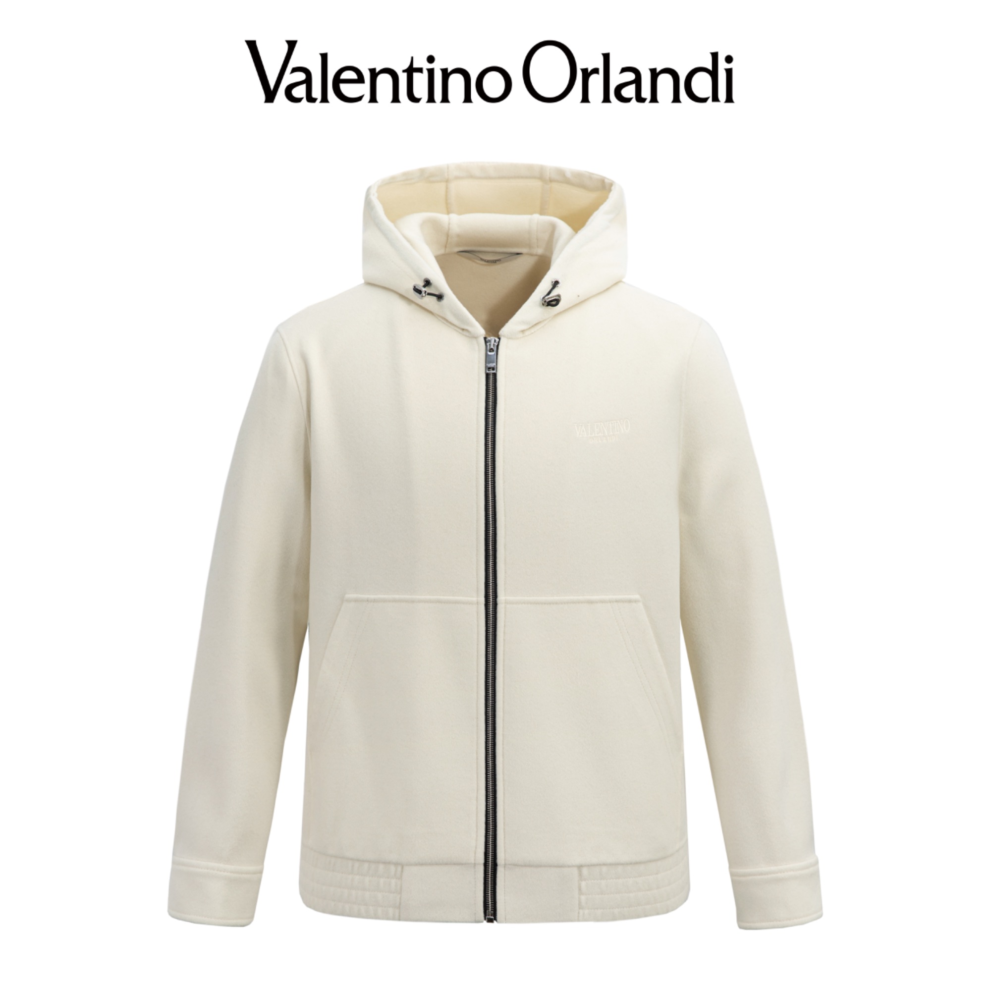Valentino orlandi男士秋冬B版字母刺绣小标撞色logo绵羊毛外套