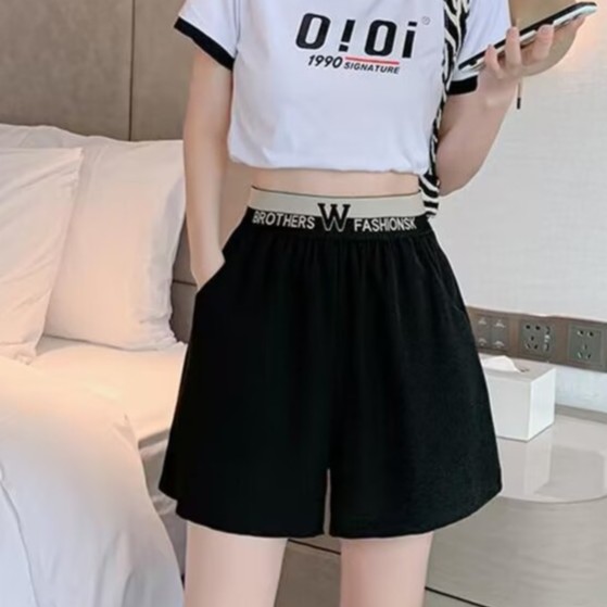 【粉丝专享】短裤女夏季高腰阔腿裤显瘦百搭休闲加大码运动裤408