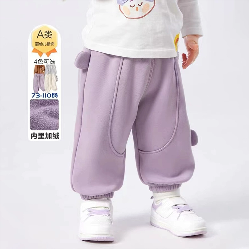 新品巴拉巴拉宝宝加绒裤婴儿裤子保暖裤男女童长裤秋冬2023新款大
