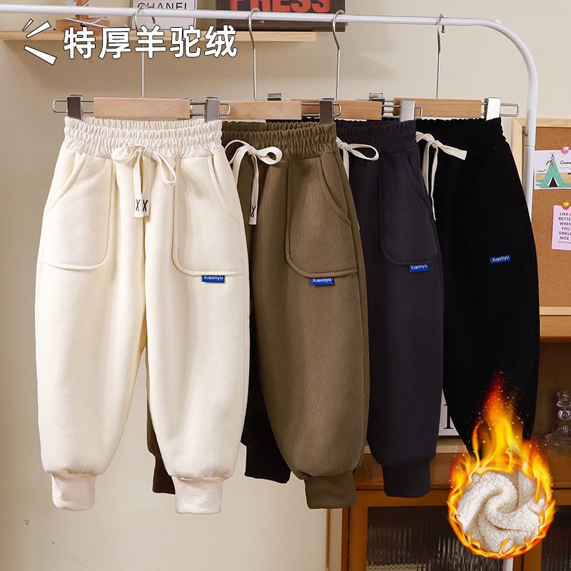 新品巴拉巴拉儿童加绒秋冬羊驼绒新款男童女童中大童加厚休闲宽松