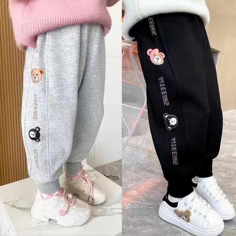 新品巴拉巴拉女童裤子春秋儿童宝宝卫裤外穿秋冬加绒运动裤长裤深
