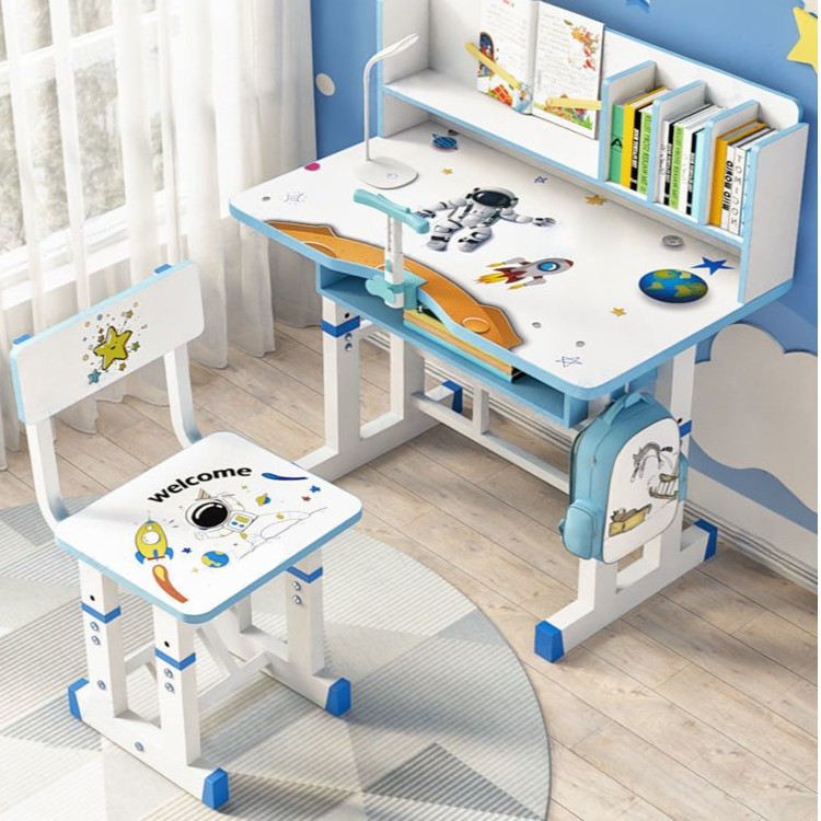 儿童升降学习桌家用卡通小孩初中书桌椅小学生写字课桌书桌作业桌
