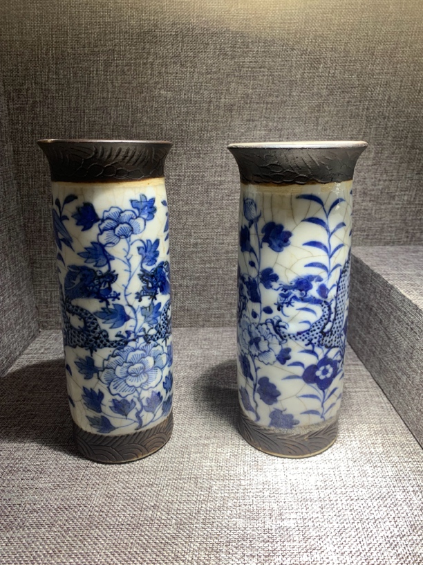 陶瓷当代仿古艺术品青花摆件