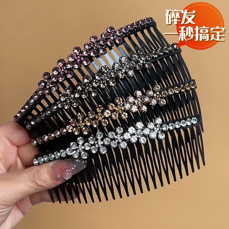 婉之恋韩版发梳发饰水钻插梳刘海梳女士盘发顶夹发夹头饰品发卡子
