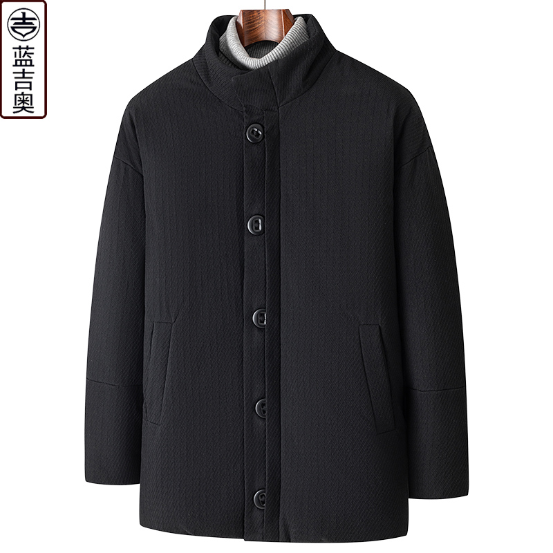 中青年男士冬季羽绒服加厚立领上衣中式男装爸爸爷爷装中国风外套