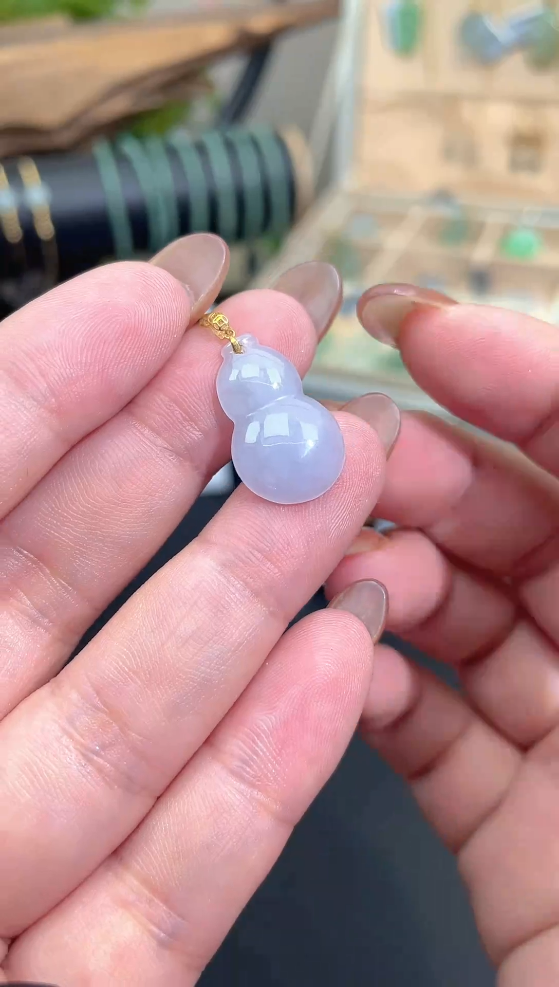 【闪购商品】翡翠颈饰18K金镶嵌葫芦@@CMT1138