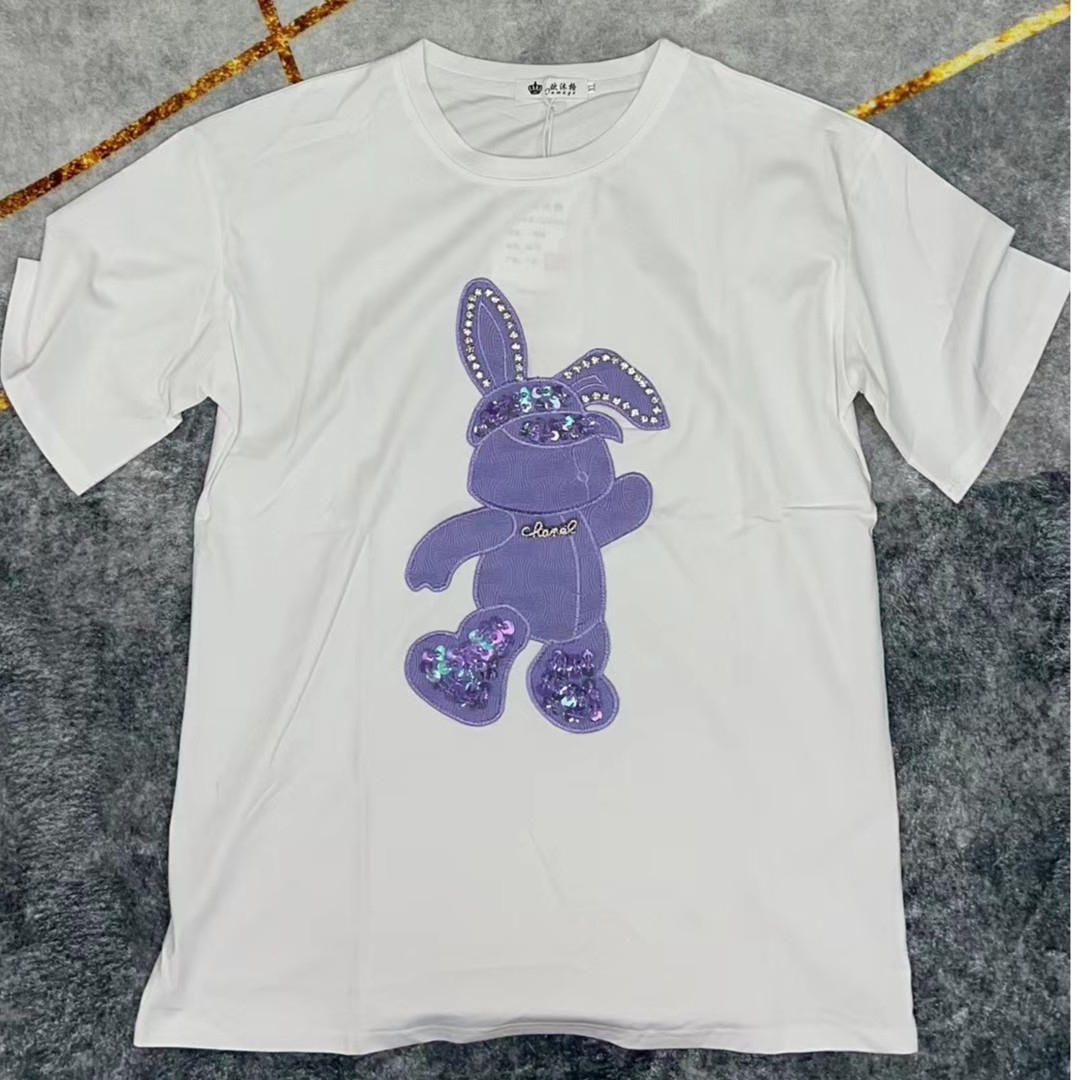 1352重工紫色眼镜兔女半袖2023新款