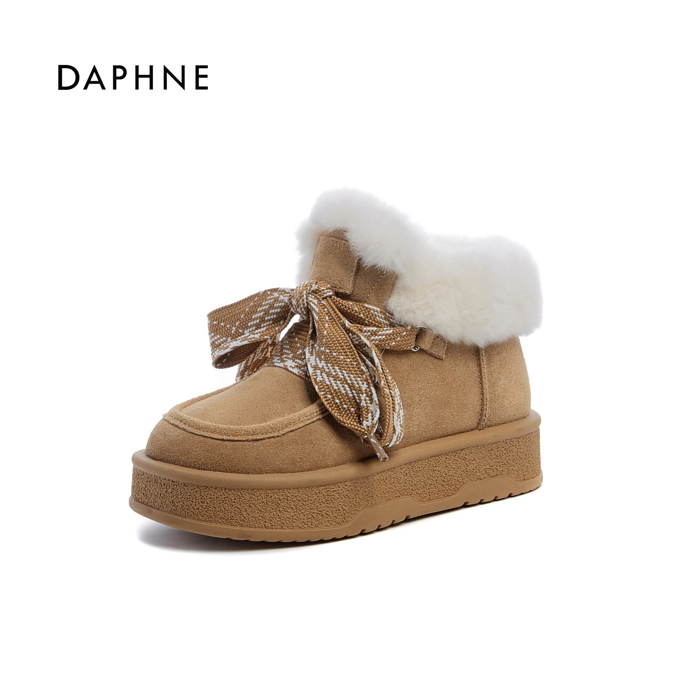 Daphne/达芙妮雪地靴女防滑加厚棉鞋新款冬季加绒保暖棉靴子X