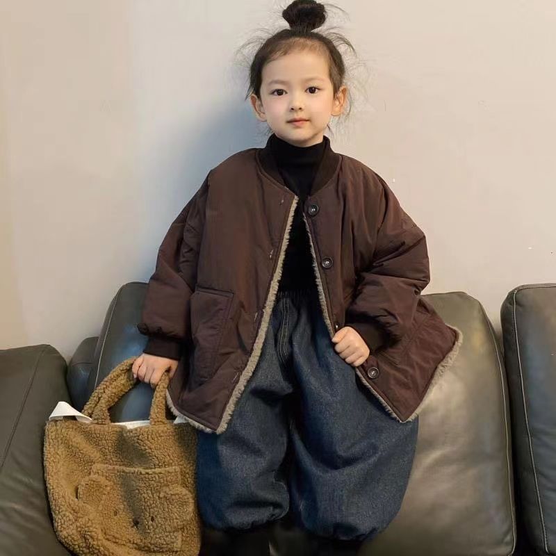 女童冬季韩版外套中小童中长款保暖外套