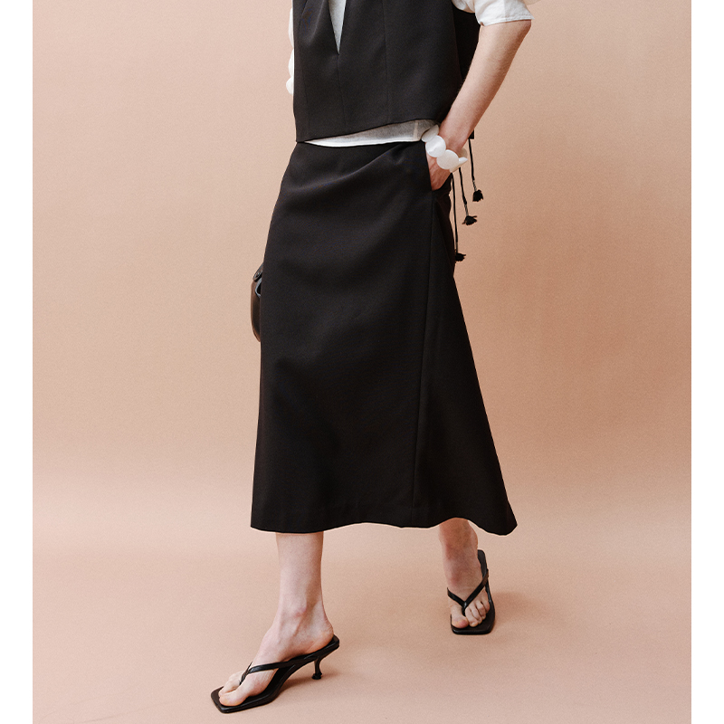 INFFTRU |【主任半裙】系带半裙 百搭显瘦系带半身裙女通勤中长裙