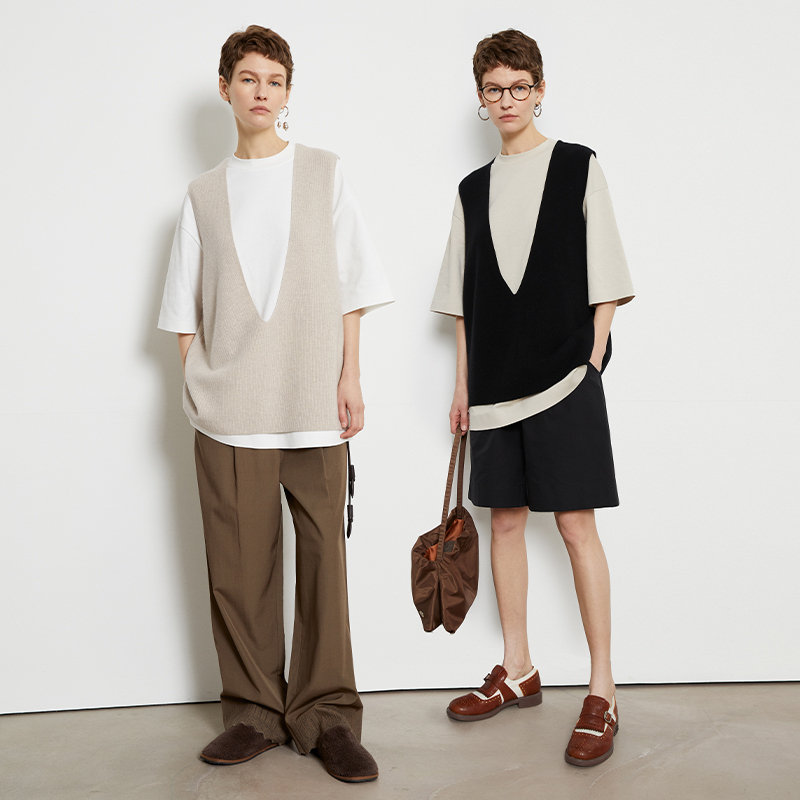 INFFTRU |【深V马甲】康赛尼山羊绒显瘦百搭马甲背心女