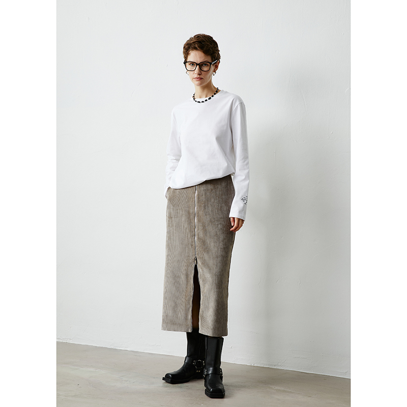 INFFTRU定制高支高密匹马棉绣花长袖 T 恤