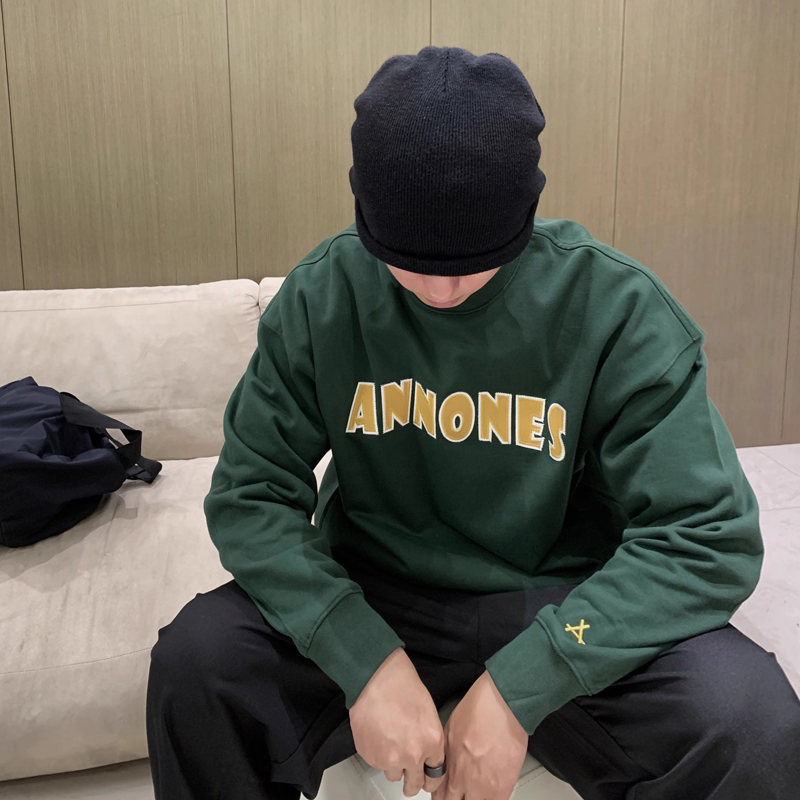 『JYEPRINCE 李素景』425克重磅男套头卫衣刺绣字母落肩运动上衣