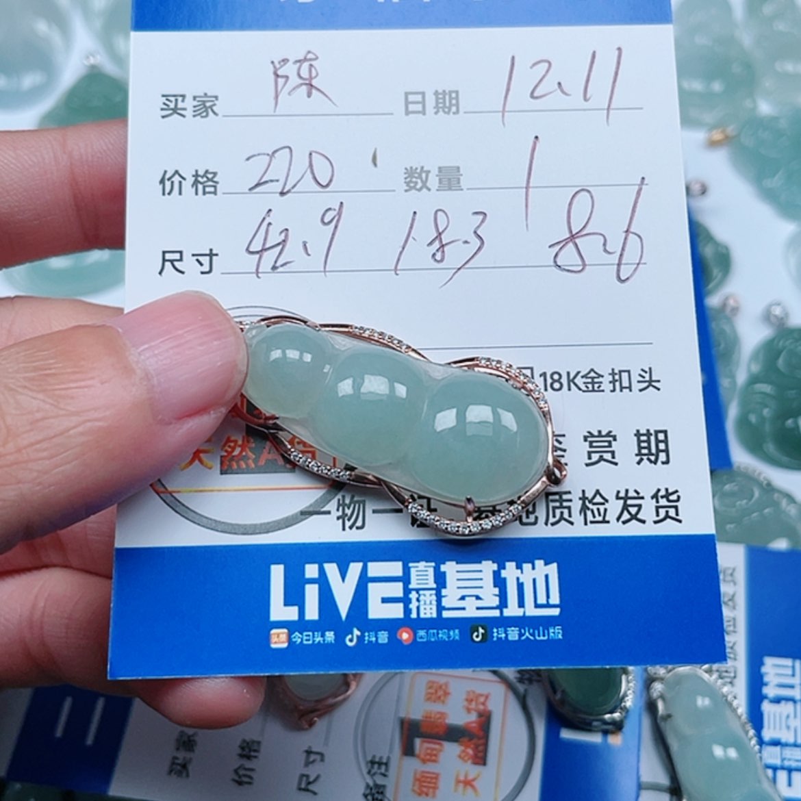 【闪购商品】翡翠颈饰银S925镶嵌陈*芬