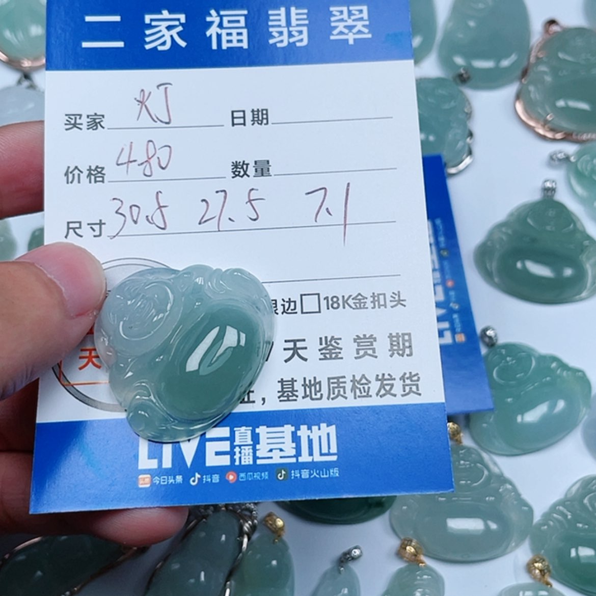 【闪购商品】翡翠颈饰未镶嵌e**灯