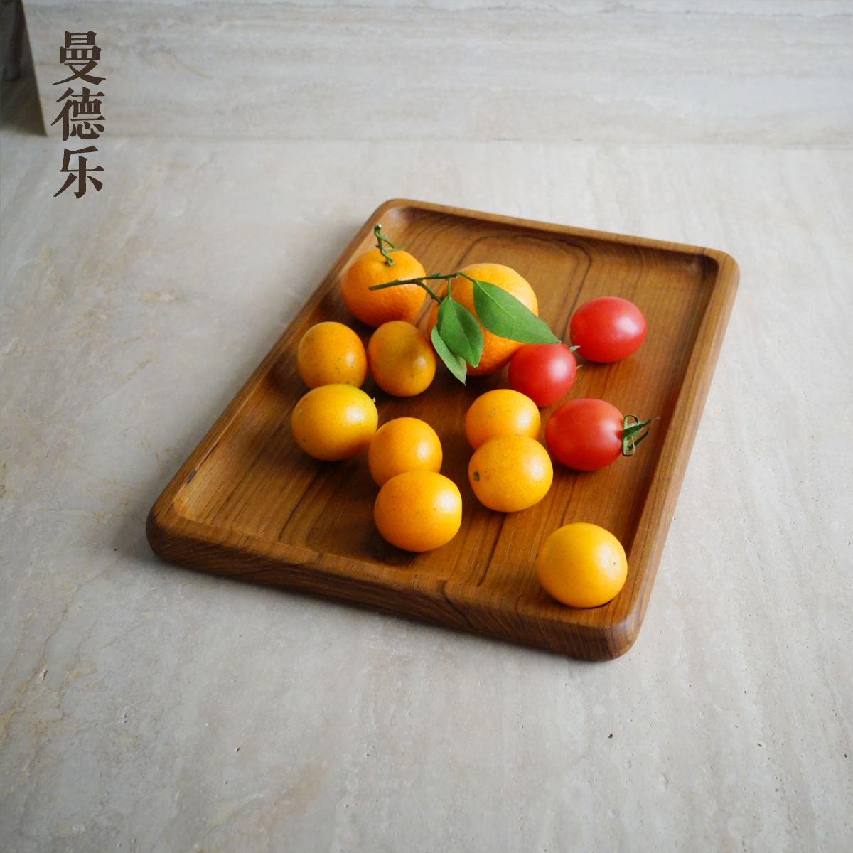 缅甸柚木实木果盘