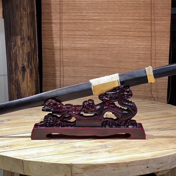 炽焰楚剑 黑檀木 花纹钢