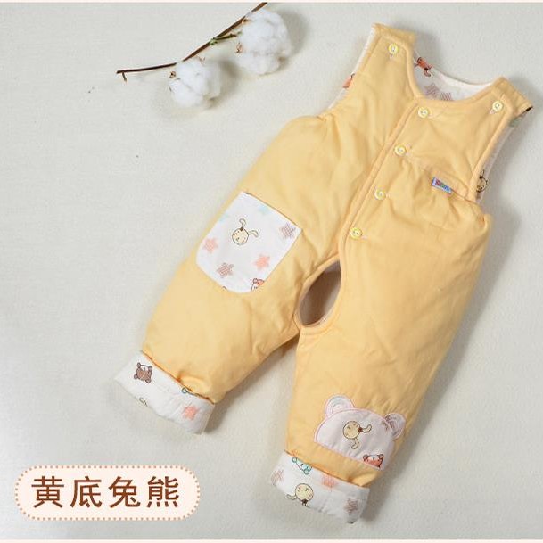 纯棉花婴儿手工棉衣 男女宝宝背带开档棉花棉裤 幼儿童装小孩冬装