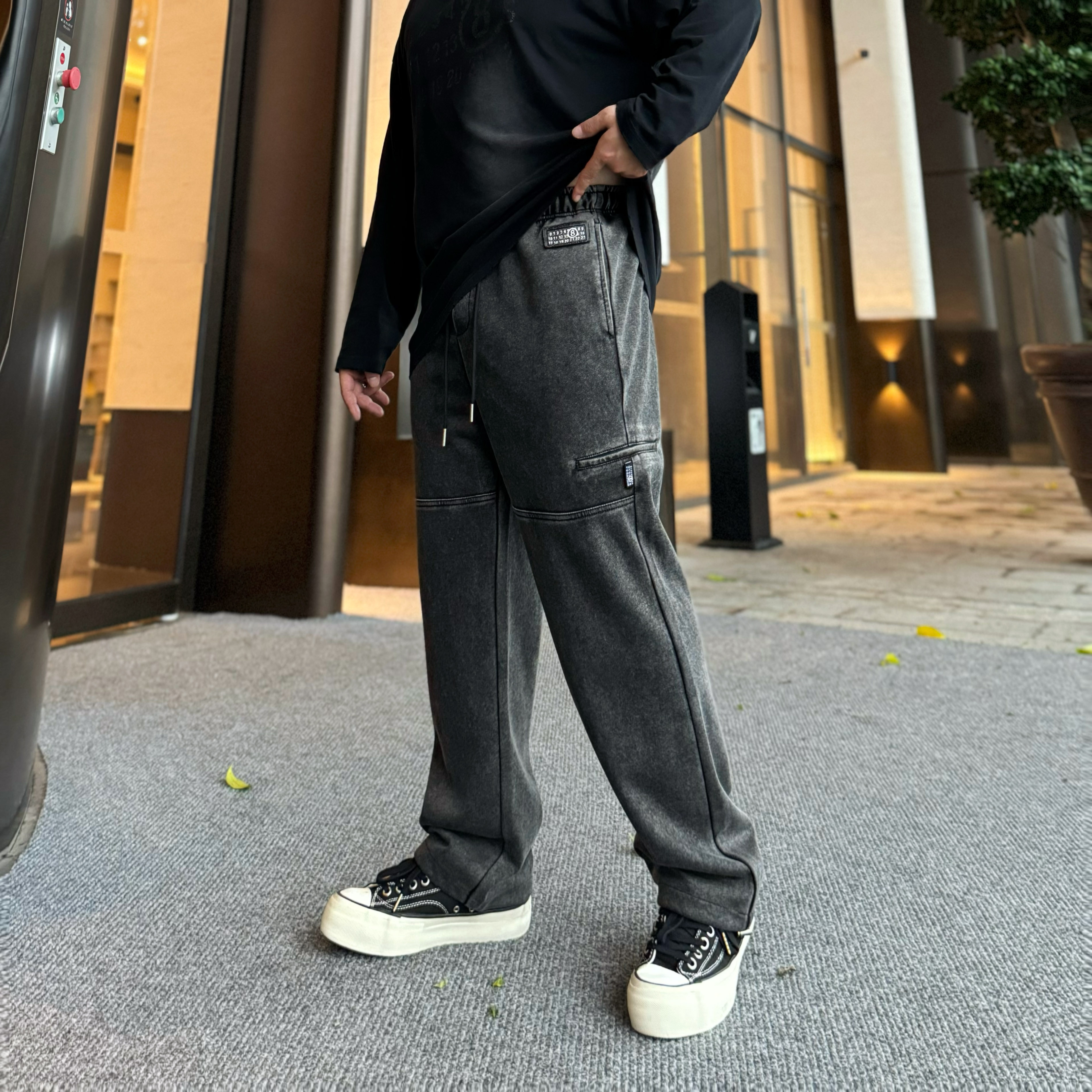 【马JIA炒洗直筒裤】秋款长裤秋冬针织男装微胖潮胖子大码男装69600