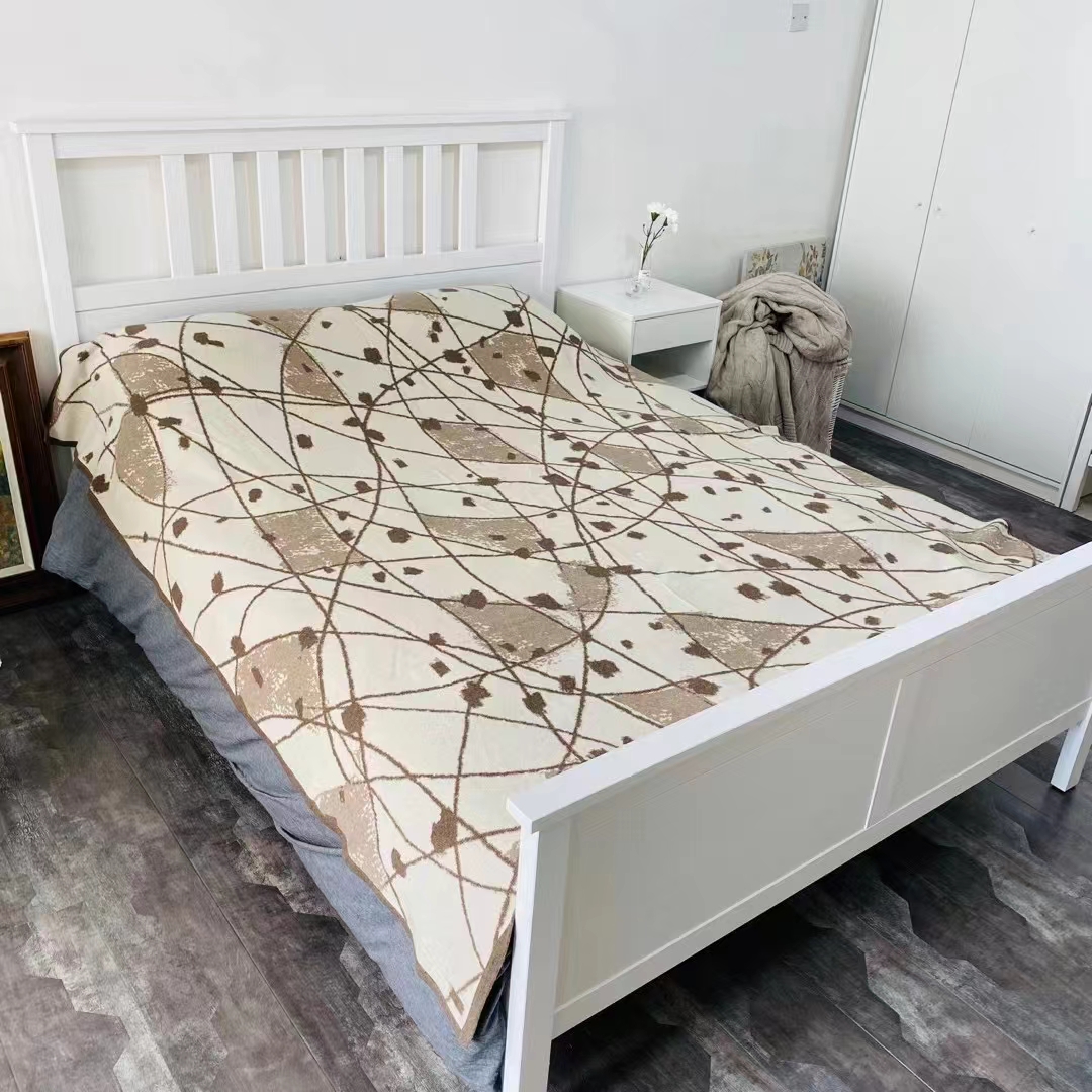 欧式纯山羊绒针织双人毯床上盖毯冬季加厚保暖亲肤柔软细腻