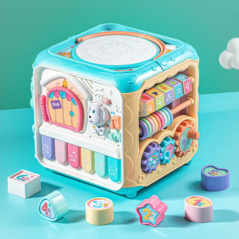 趣味玩具手拍鼓0一1岁益智早教2幼儿童拍鼓宝宝6个月7七六面体8八