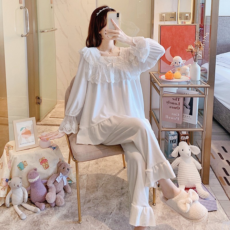 睡衣女秋冬季薄绒金丝绒银狐绒白色宫廷风公主2025新款套装家居服