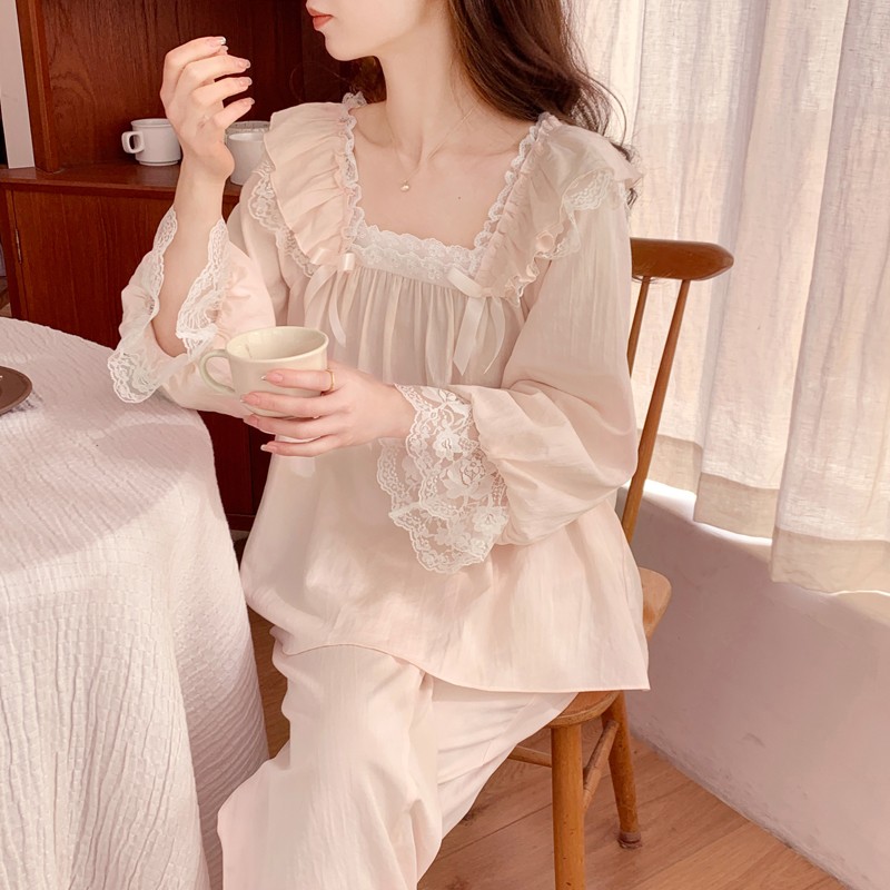 BIEN睡衣女生春夏季甜美可爱公主宫廷风家居服套装可外穿2025新款