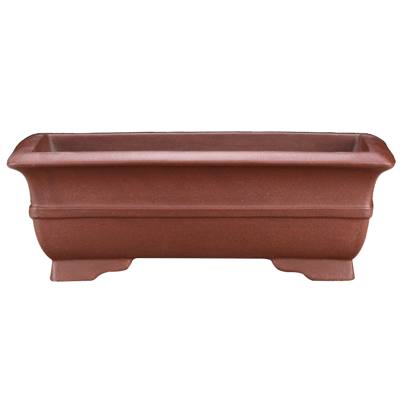 宜兴原矿精品紫砂长方盆景盆