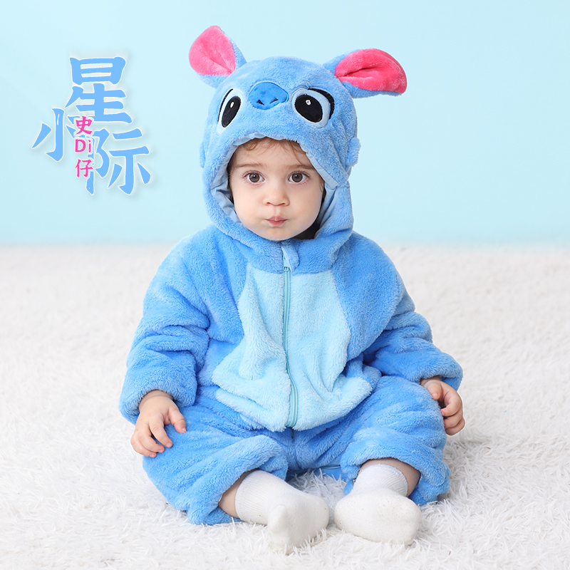 Tolo Rabbit/奇乐兔宝宝蓝星际衣婴儿春秋造型连体衣幼儿保暖卡通