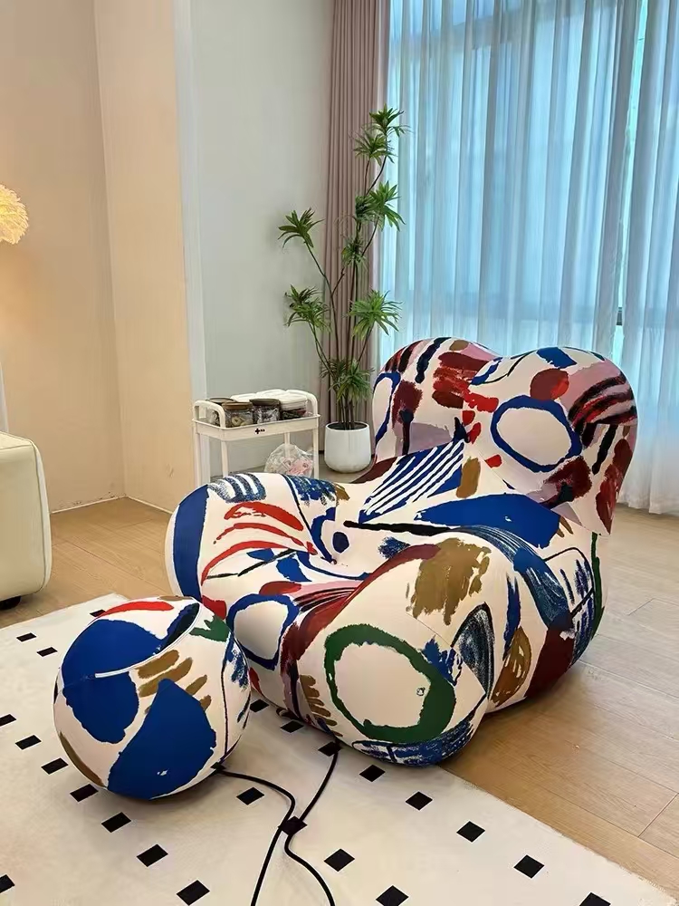 妈妈的怀抱设计师意式休闲椅客厅卧室阳台书房轻奢懒人沙发单人位