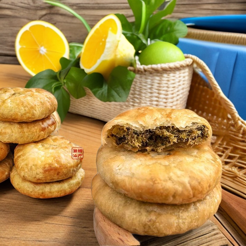 葛山龙记潮汕特产天然手工紫菜饼8个148克/筒传统美味咸香