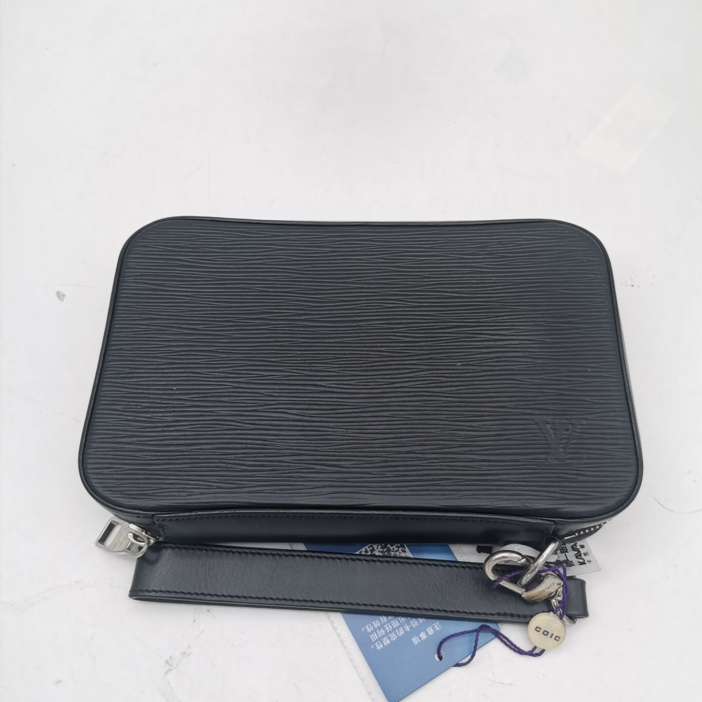 99新 LouisVuitton/路易威登  97新16820 LV黑色水波纹拉链手拿包