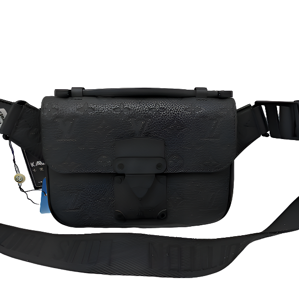 99新 LouisVuitton/路易威登  98新18122 LV SLOCK黑老花压纹腰包