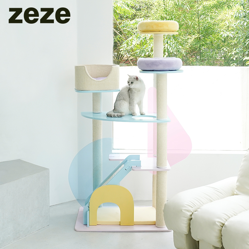 ZEZE亚克力网红猫爬架猫窝猫树一体大型猫架通天柱猫塔跳台猫玩具