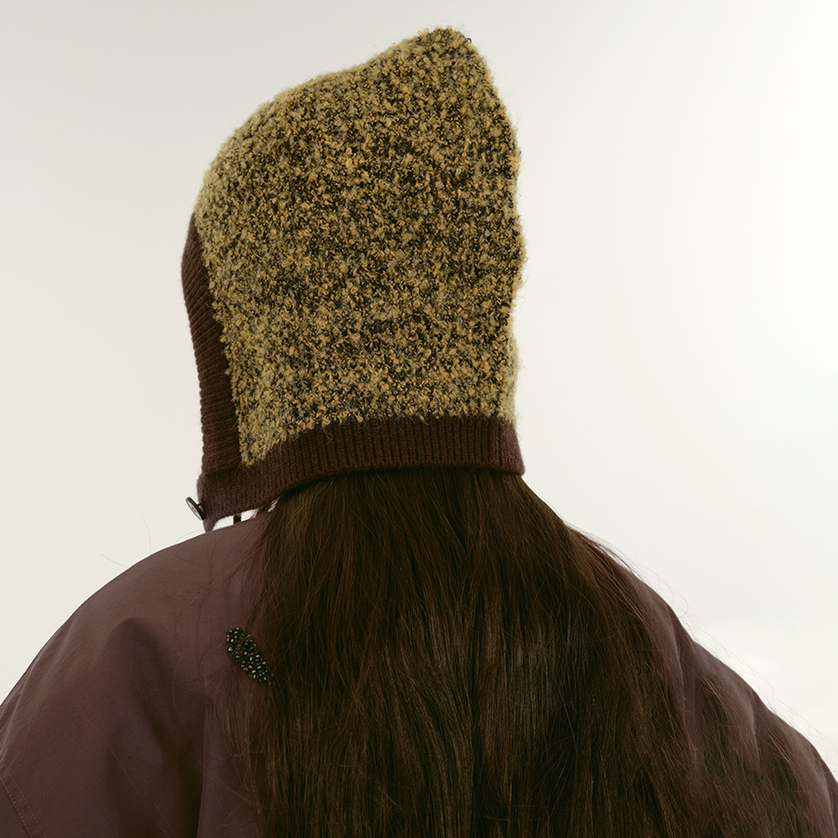 sagestudio 撞色边坑条圈圈纱毛织帽