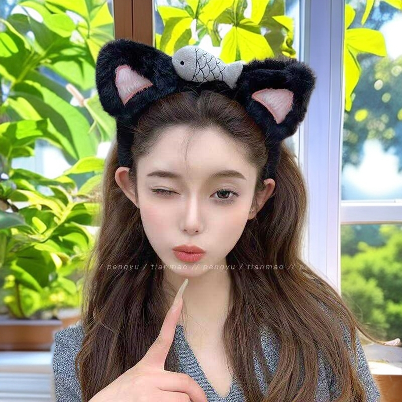 毛绒卡通发卡小鱼发箍女气质高级感洋气时尚显脸小减龄洗脸高颅顶