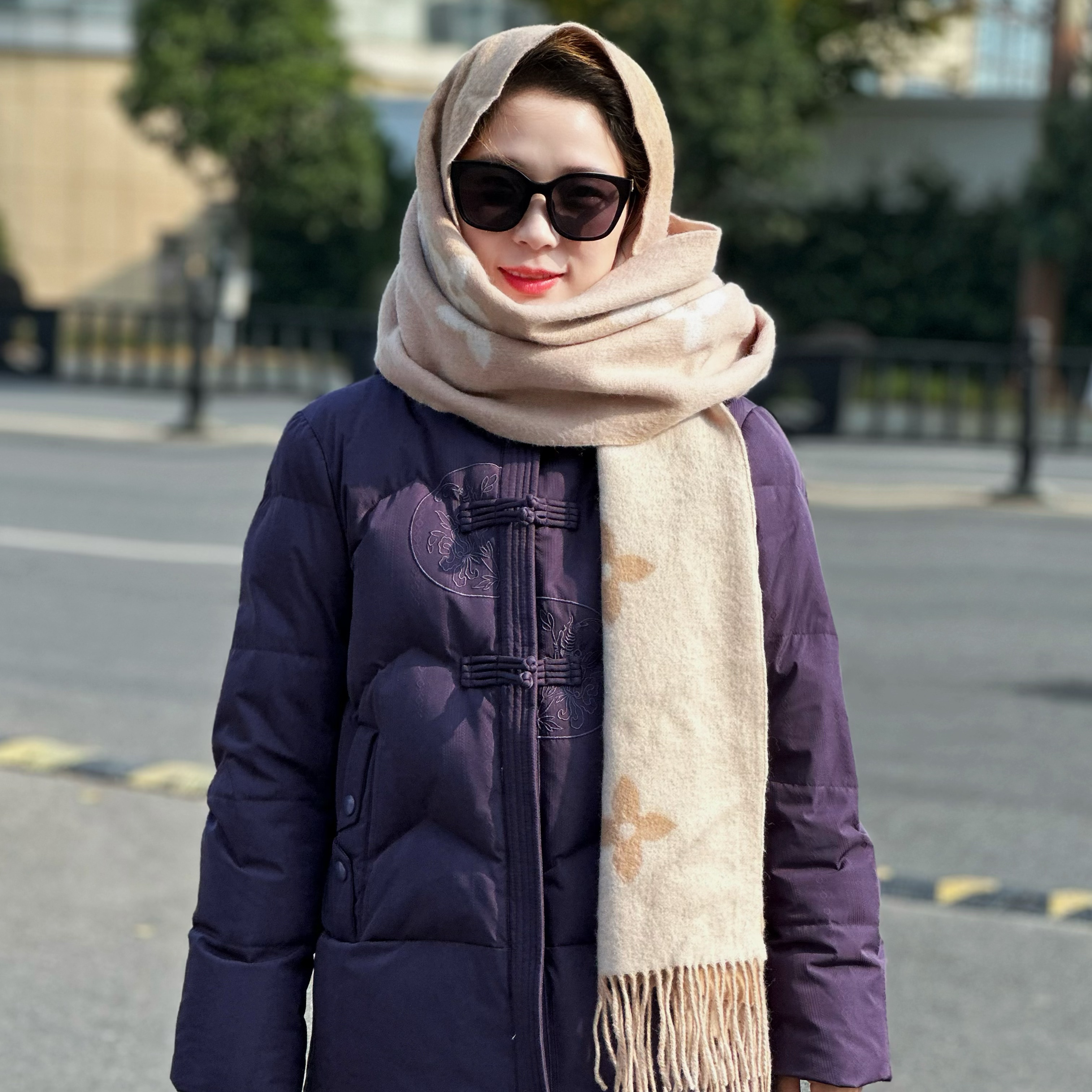 中老年连帽羽绒服中长款加厚保暖