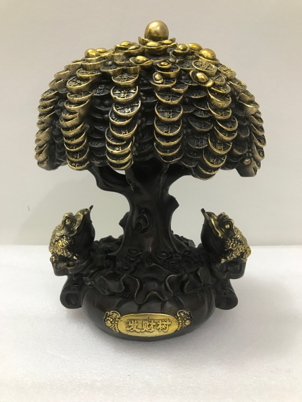 铜招财金蟾摇钱树家居客厅装饰摆件收藏工艺品