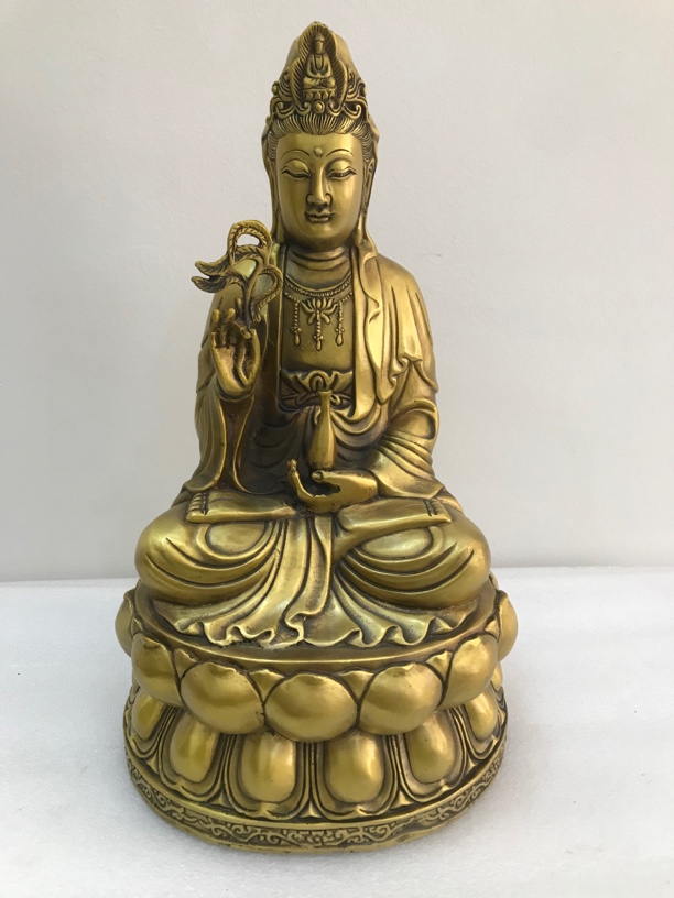 铜观音菩萨摆件家居装饰创意禅意工艺品