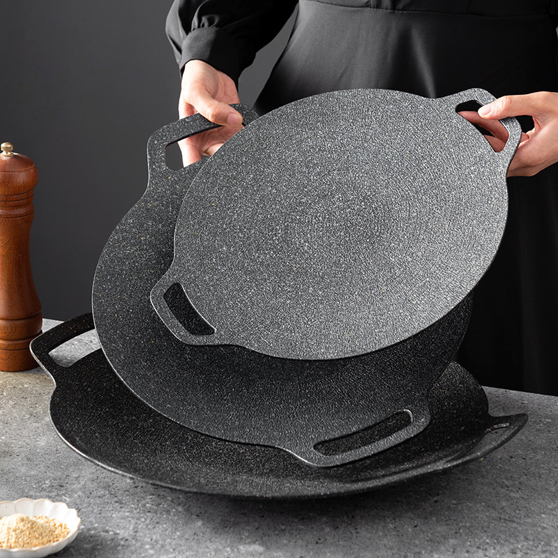 围炉烤肉盘烧烤盘便携性韩式煎烤锅家用不粘麦饭石户外露营铁板烧
