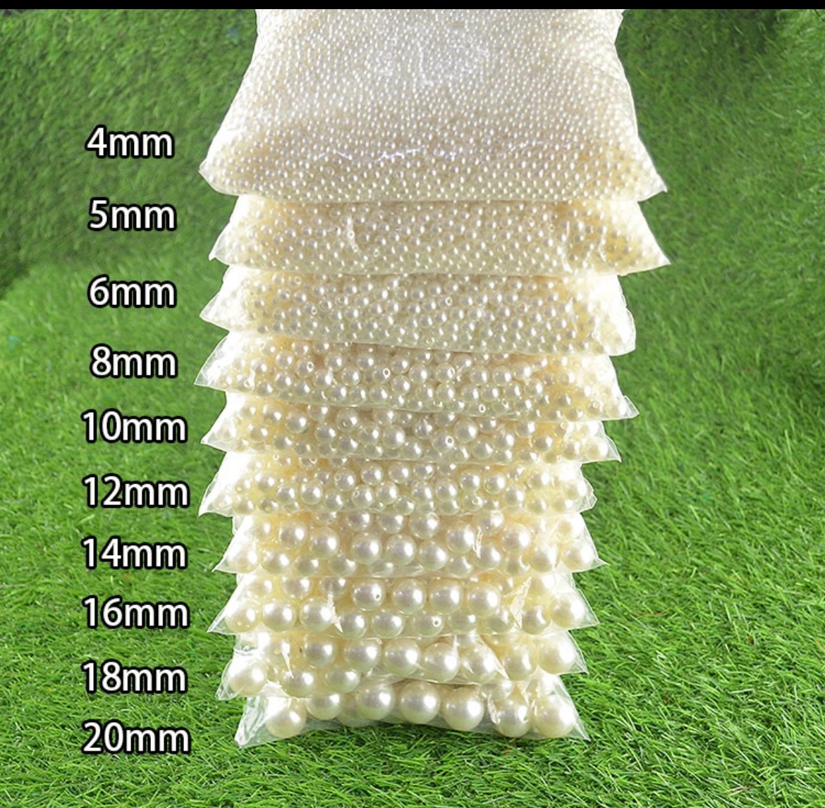 雅唐 4mm-20mm 米白色直孔仿珍珠手工艺术品配件 直孔串珠