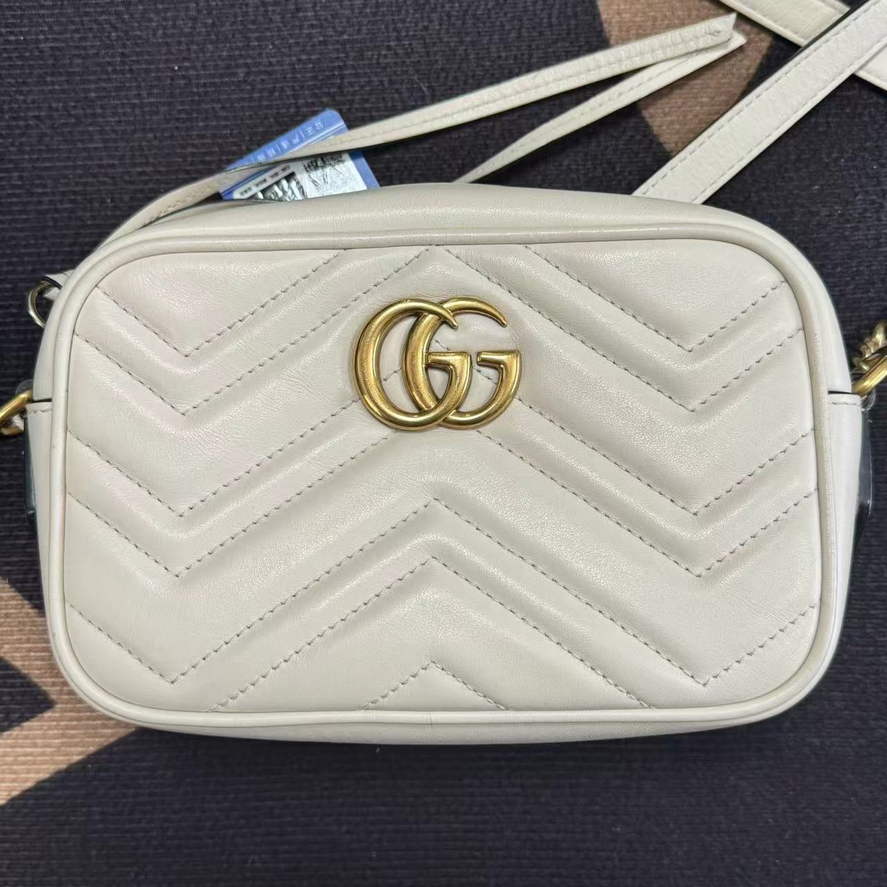 95新 GUCCI/古驰 白色马蒙相机包/63261