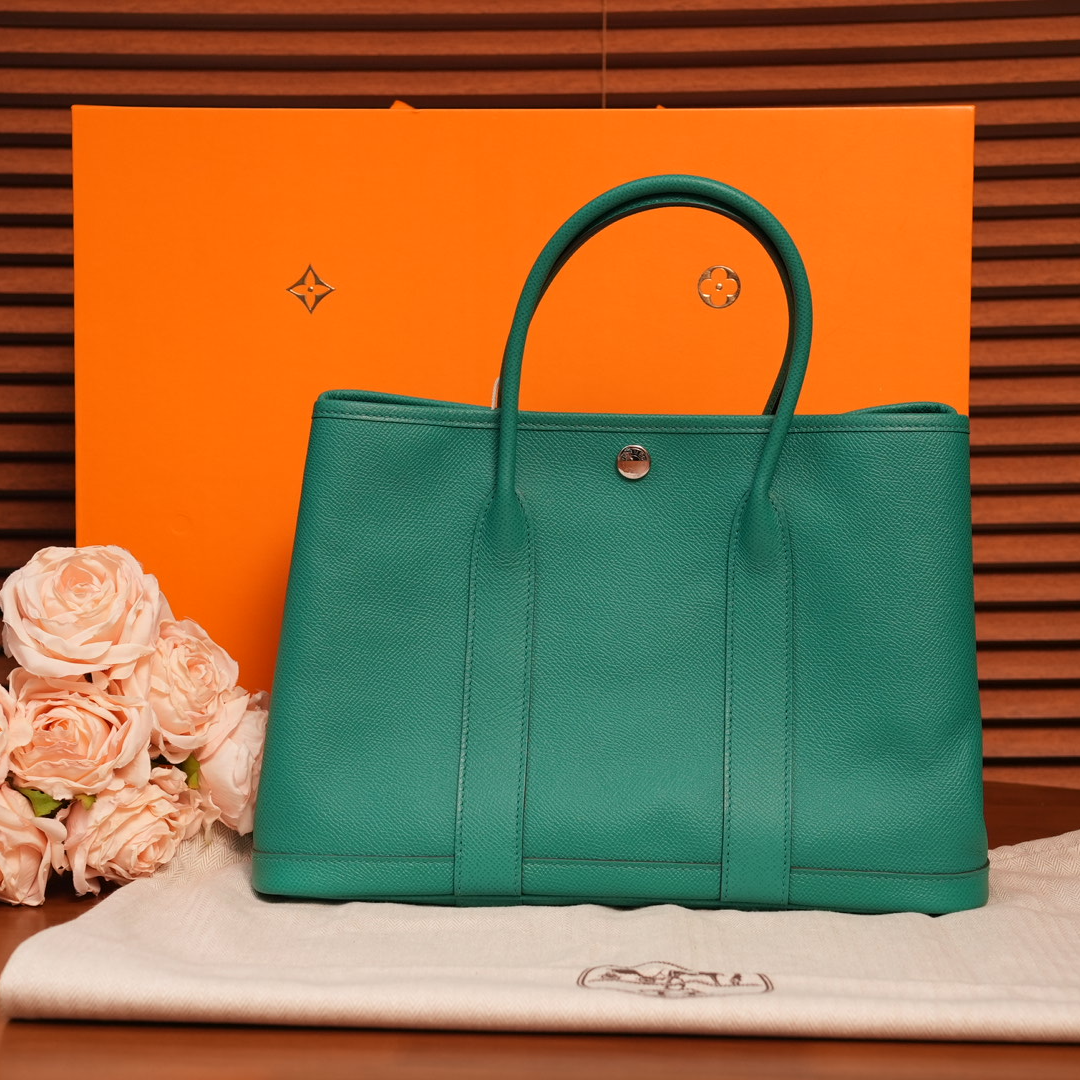 95新 Hermes/爱马仕 绿色花园包/68319
