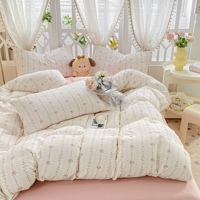 印花高端轻奢四件套单被套保证纯棉4件套100%全棉厂家南通